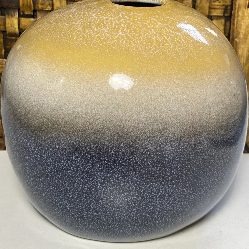 Vintage Studio Pottery Bud Vase Spherical‎ Gradient Stoneware Art Nouveau 5.5